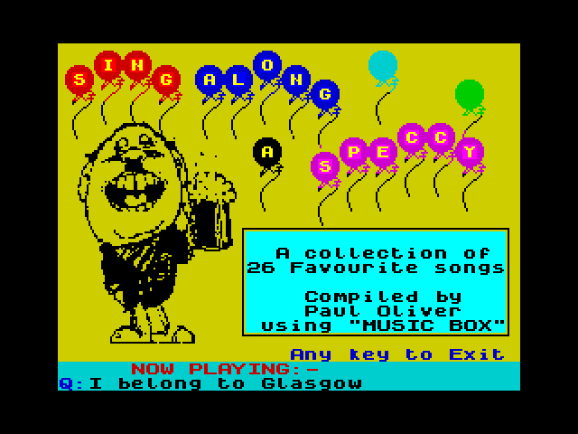 Sing Along a Speccy image, screenshot or loading screen