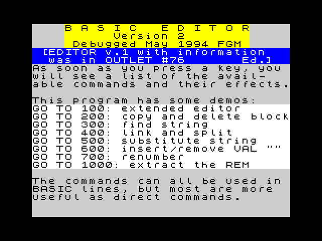 BASIC Editor version 2 image, screenshot or loading screen