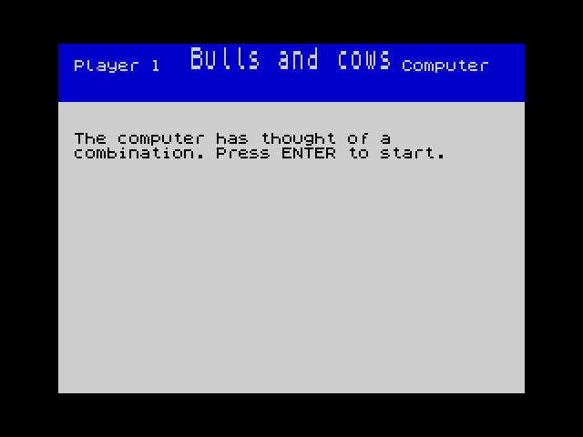 Bulls and Cows image, screenshot or loading screen