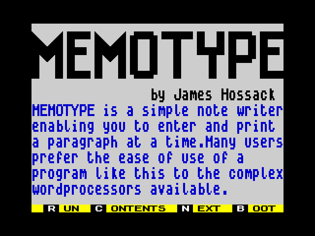 Memotype image, screenshot or loading screen