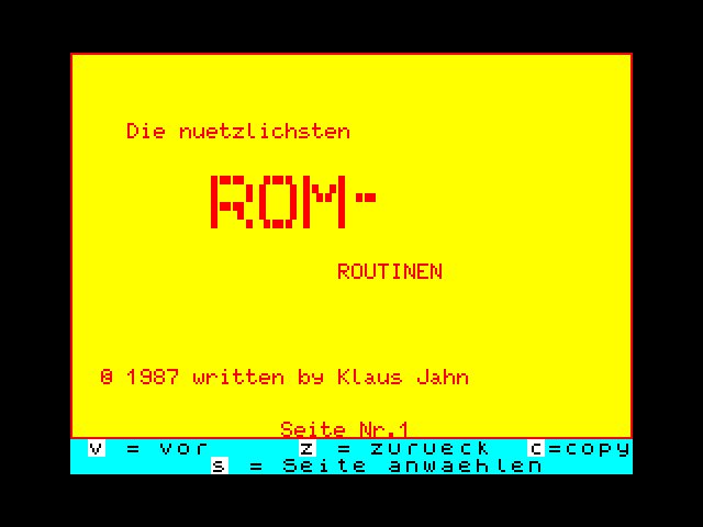 ROM Routinen image, screenshot or loading screen