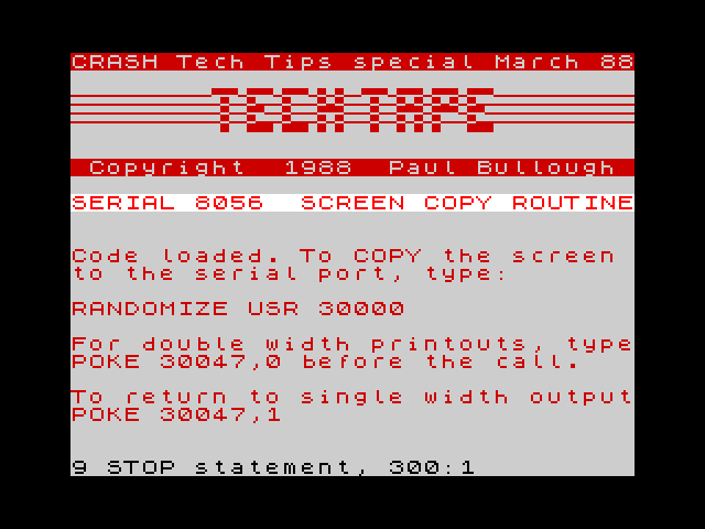 Serial 8056 Screen Copy Routine image, screenshot or loading screen