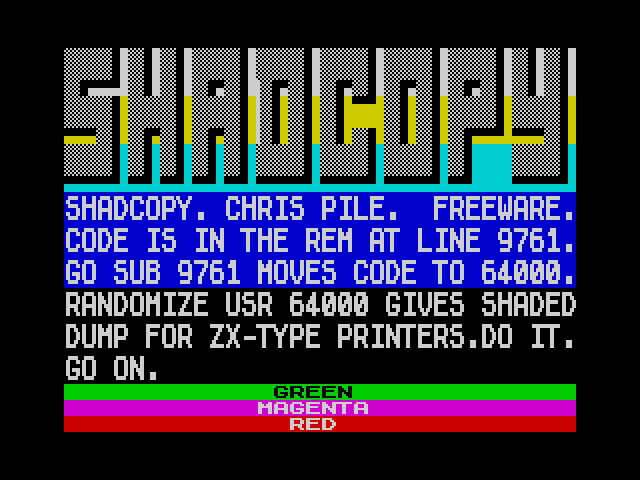 Shadcopy image, screenshot or loading screen