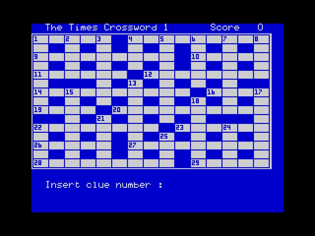 The Times Computer Crosswords Volume 1 image, screenshot or loading screen