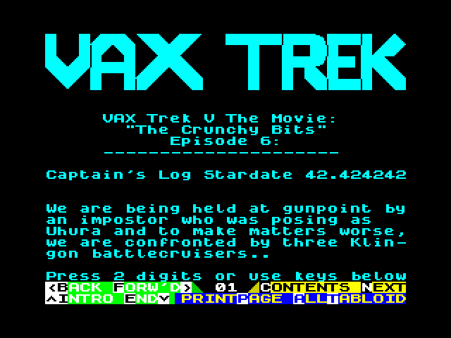 Vax Trek V The Movie: The Crunchy Bits Episode 6 image, screenshot or loading screen
