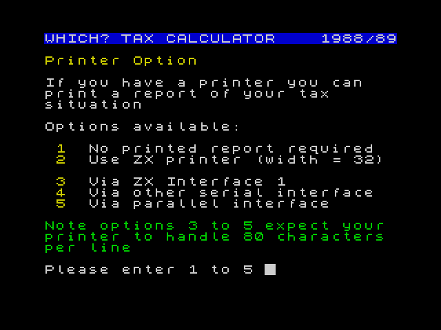 Which? Taxcalc 1988-89 image, screenshot or loading screen