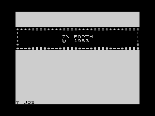 ZX FORTH image, screenshot or loading screen