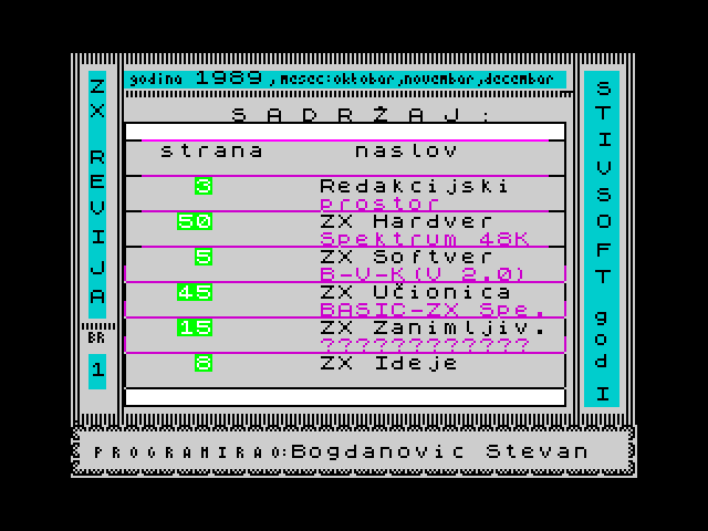 ZX Revija issue 1 image, screenshot or loading screen