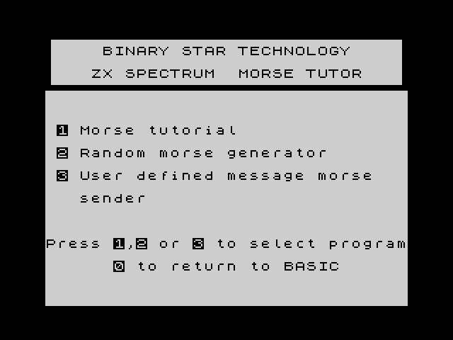 ZX Spectrum Morse Tutor image, screenshot or loading screen