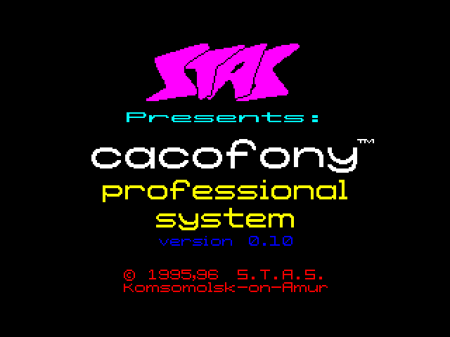 Cacofony Pro System image, screenshot or loading screen