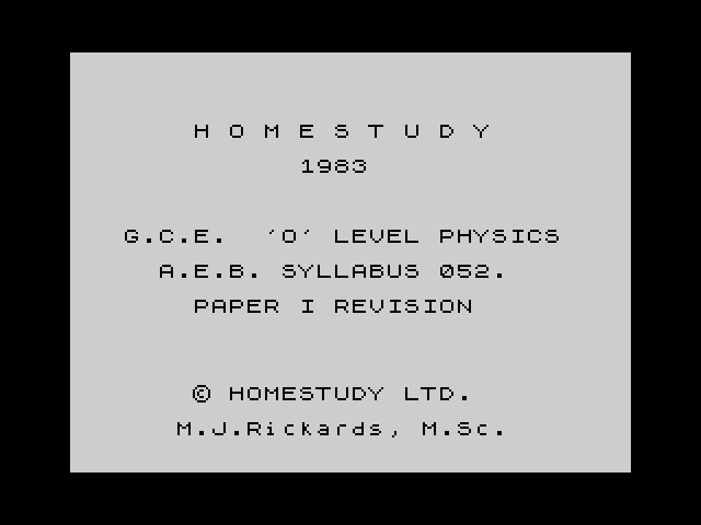 G.C.E. 'O' Level Physics image, screenshot or loading screen