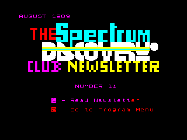Spectrum Discovery Club Newsletter 14 image, screenshot or loading screen