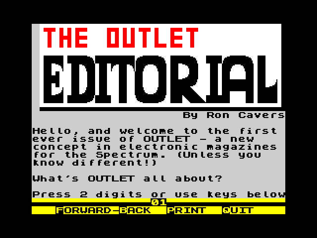 Outlet issue 001 image, screenshot or loading screen