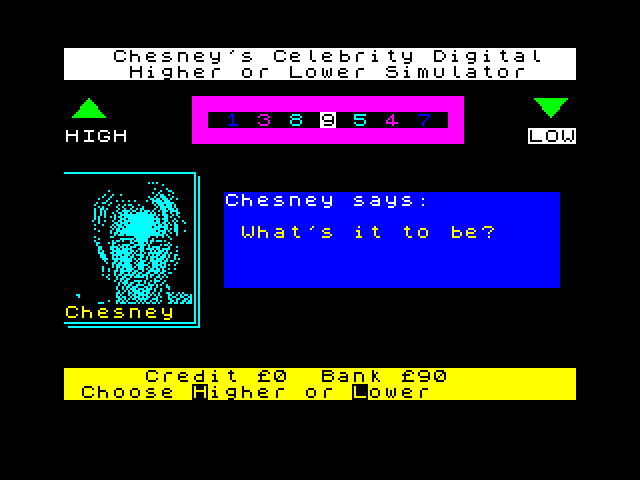[CSSCGC] Chesney Hawkes' Celebrity Digital Higher or Lower Simulator image, screenshot or loading screen
