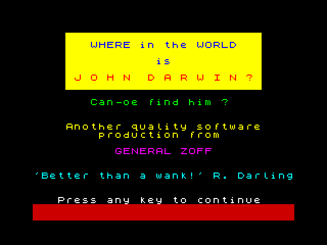 Where In The World Is John Darwin image, screenshot or loading screen