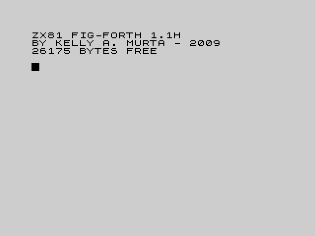 ZX81 Fig Forth image, screenshot or loading screen