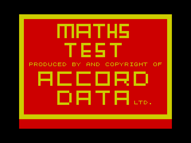 Maths Test image, screenshot or loading screen