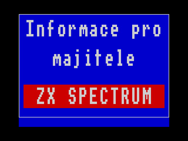 Informace pro majitele ZX Spectrum 9 image, screenshot or loading screen