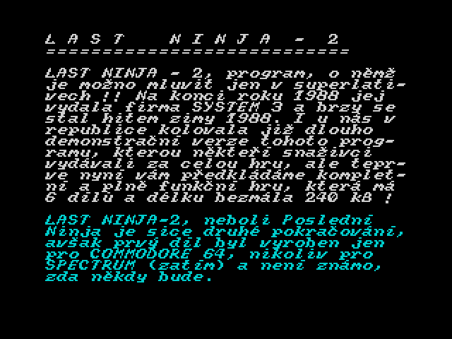 Informace pro majitele ZX Spectrum 14 image, screenshot or loading screen