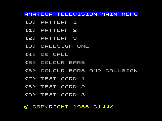 Amateur Television Test Cards image, screenshot or loading screen