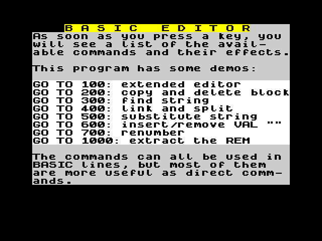BASIC Editor image, screenshot or loading screen