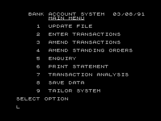 Bank Account System image, screenshot or loading screen