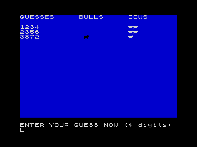 Bulls and Cows image, screenshot or loading screen