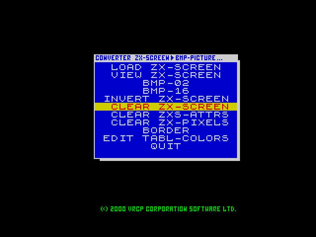 Convertor ZX-Screen - BMP Picture image, screenshot or loading screen