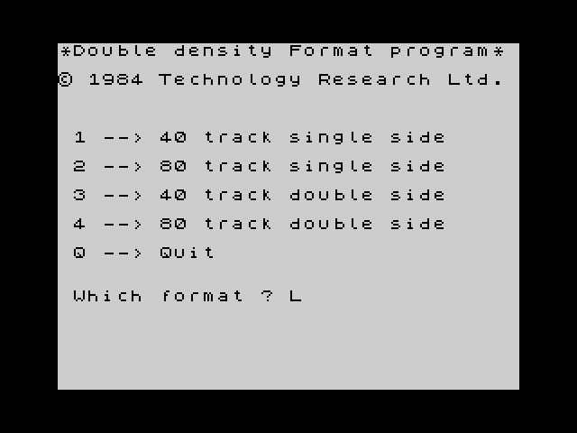 Double Density Format Program image, screenshot or loading screen