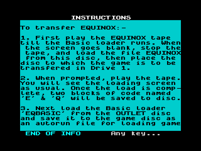 Games Transfer: Equinox image, screenshot or loading screen