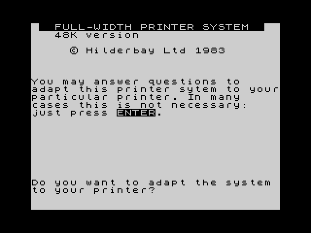 Hilderbay Printer Program image, screenshot or loading screen