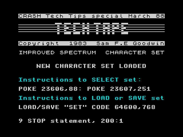 Improved Spectrum Character Set image, screenshot or loading screen