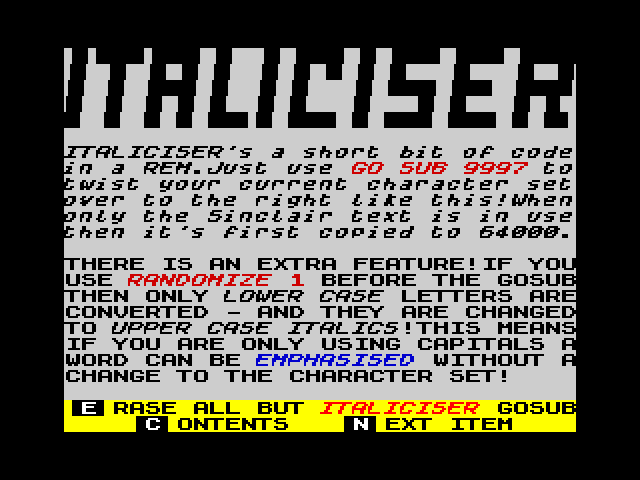 Italiciser image, screenshot or loading screen