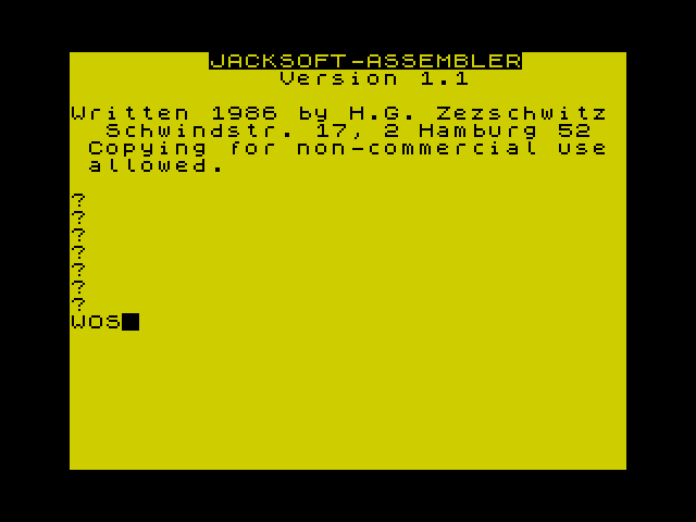 Jacksoft Assembler image, screenshot or loading screen