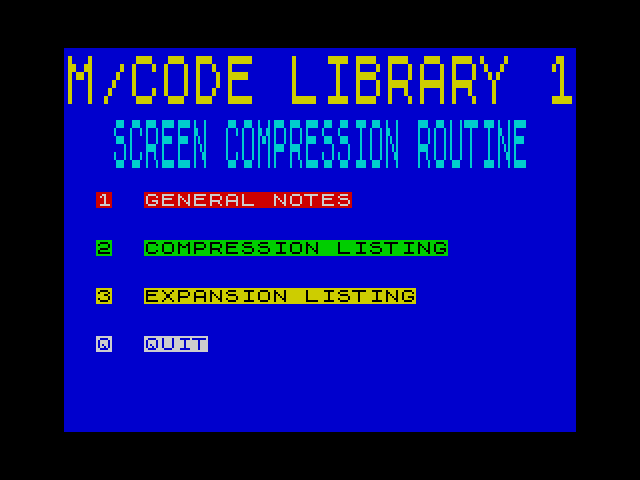 M/Code Library 1: Screen Compression image, screenshot or loading screen