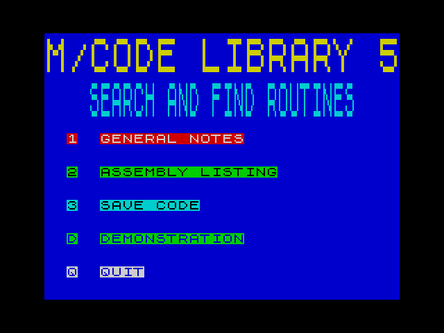 M/Code Library 5: Search and Find Routines image, screenshot or loading screen