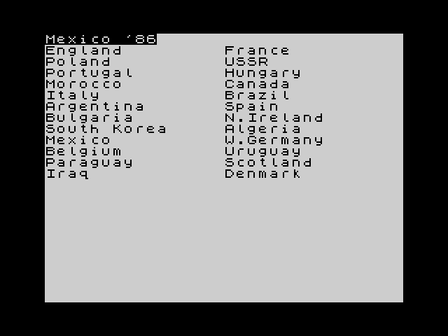 Mexico '86 image, screenshot or loading screen
