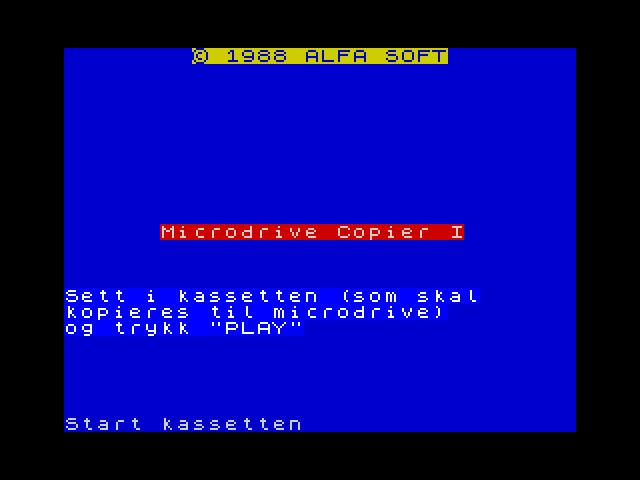Microdrive Copier I image, screenshot or loading screen