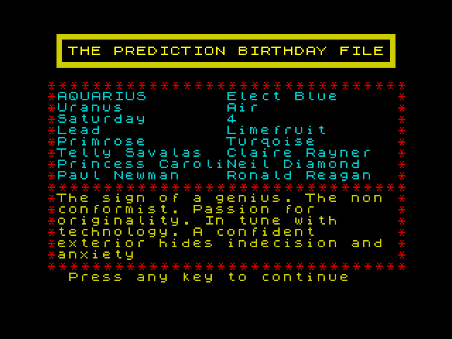 The Prediction Birthday File image, screenshot or loading screen