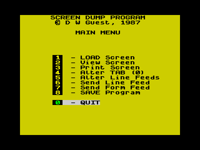 Screen Dump Program image, screenshot or loading screen