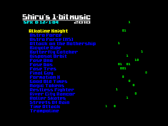 Shiru's 1-bit Music 2010 image, screenshot or loading screen
