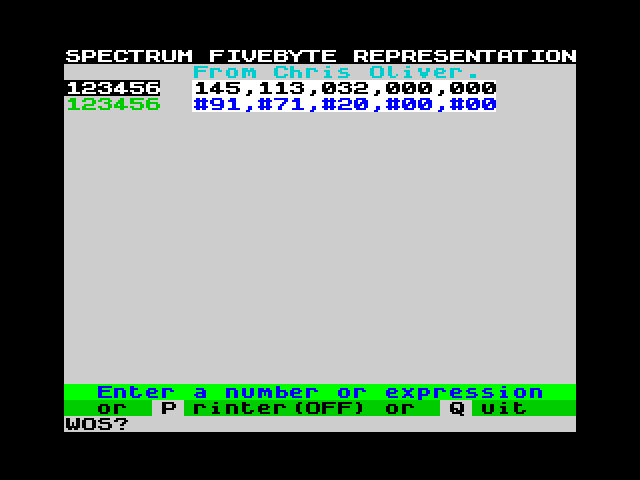Spectrum Fivebyte Representation image, screenshot or loading screen