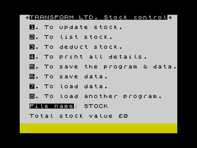 Stock Control image, screenshot or loading screen