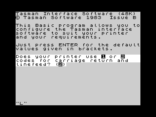 Tasman Parallel Printer Interface image, screenshot or loading screen