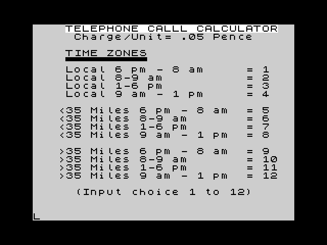 Telephone Call Calculator image, screenshot or loading screen
