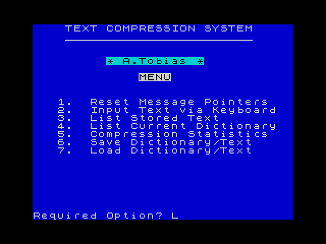 Text Compression System image, screenshot or loading screen