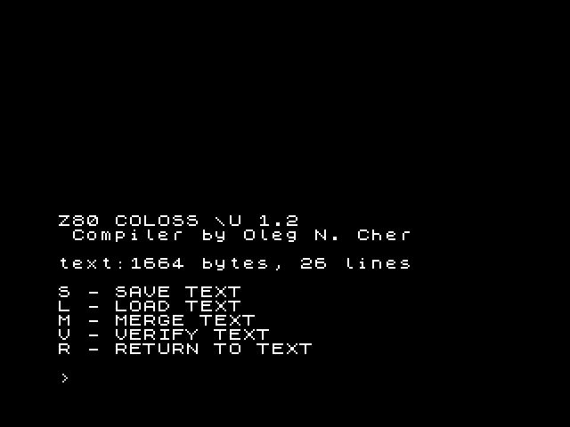 Z80 COLOSS image, screenshot or loading screen