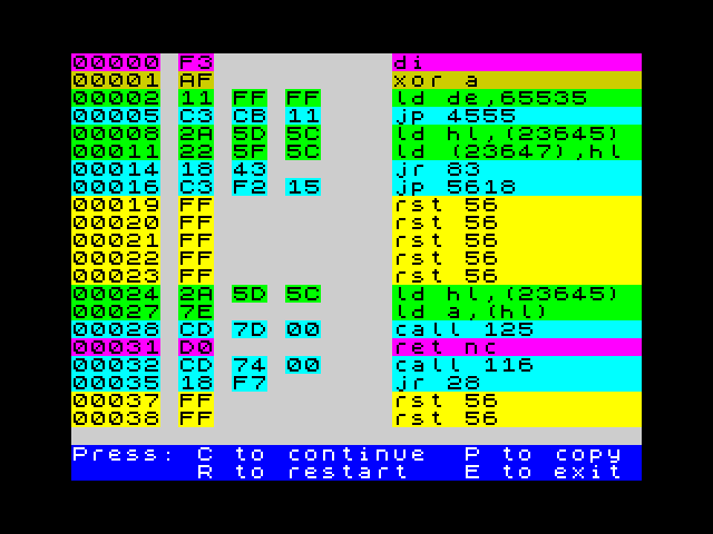 Z80 Dissembler image, screenshot or loading screen