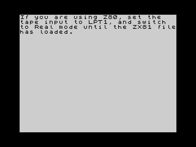 ZX81 Tape image, screenshot or loading screen