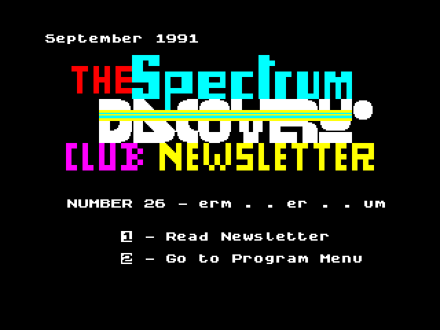 Spectrum Discovery Club Newsletter 26 image, screenshot or loading screen